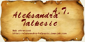 Aleksandra Talpešić vizit kartica